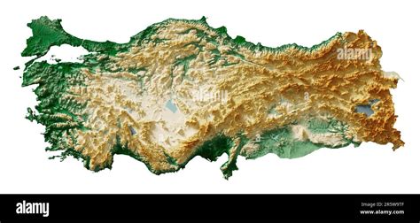 Turquie Rendu D Tr S D Taill D Une Carte De Relief Ombr E Avec