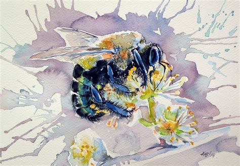 Bee 2014 by Kovács Anna Brigitta Painting Original watercolor