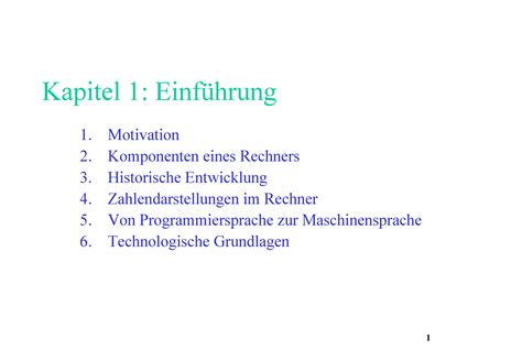 RAintro Rechnerarchitektur Vorlesung 1 Kapitel 1 Einführung 1