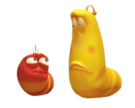 Larva Red and Yellow Looking Disappointed transparent PNG - StickPNG