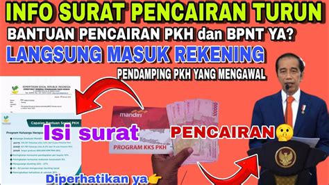 Info Terbaru Surat Pencairan Turun Bantuan Pencairan Pkh Dan Bpnt Ya