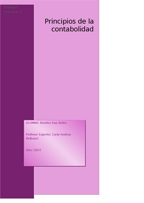 TP2 Principios De La Contabilidad Principios De La Contabolidad