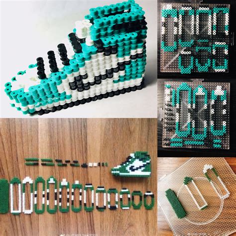 Perler Beads Shoe Hama Beads Fuse Beads 拼豆鞋 Perler Beads Designs Hama Beads Patterns Hama