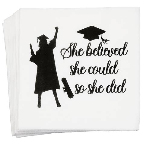 Buy She Believed She Could So She Did Napkins Graduation Napkins