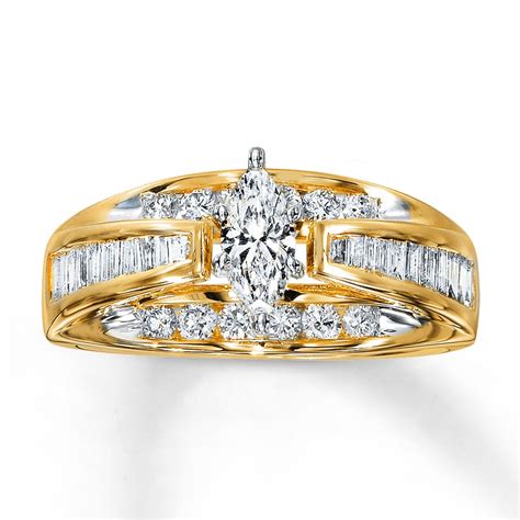 Kay Diamond Engagement Ring 1 Ct Tw Marquise Cut 14k Yellow Gold