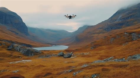 Premium Photo Generative Ai And A Drone Flying In The Wilds Of Norway