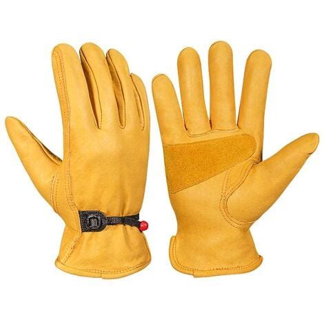 Minkurow Guantes Jardiner A Hombre Mujer Guantes Trabajo Piel Vaca