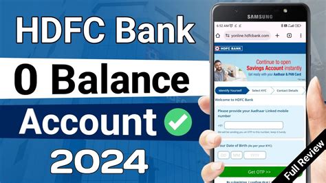 HDFC Bank Zero Balance Account Opening In 2024 HDFC Bank Mein Online