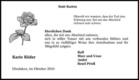 Traueranzeigen von Karin Röder Trauer in NRW de