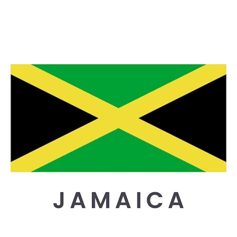 La Bandera Nacional De Jamaica Aislada Sobre Un Fondo Blanco Vector