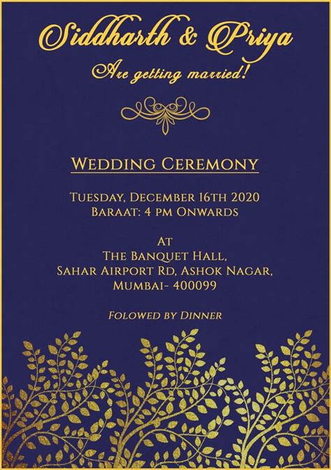 Indian Wedding Card Wordings Modern Wedding Invitation Text They come ...