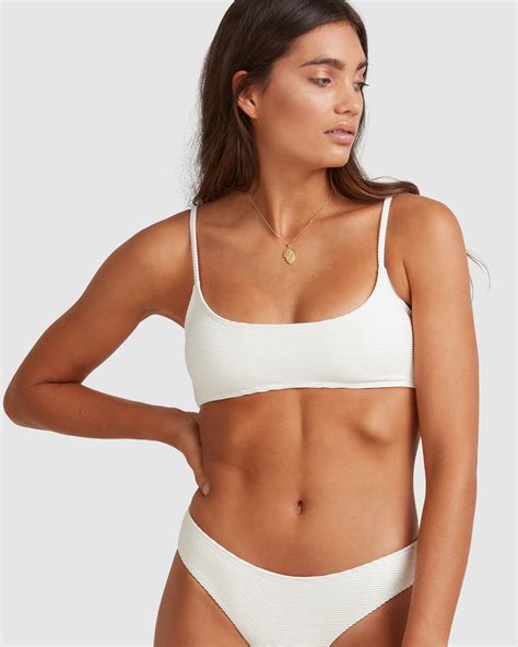 Billabong Tanlines Scoop Bralette Bikini Top White Surfstitch