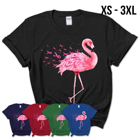 Cute Flamingo Pink Ribbon Breast Cancer Awareness T Shirt Teezou Store