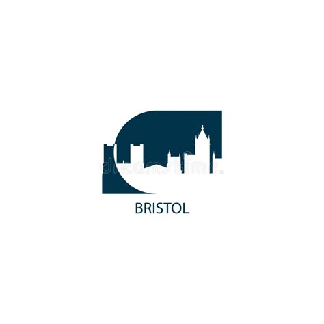 Bristol City Skyline Silhouette Vector Logo Illustration Stock Vector ...