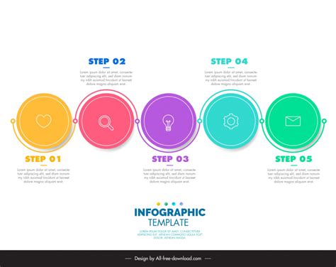 Steps Infographic Template Circles Curves Symmetry Vectors Images