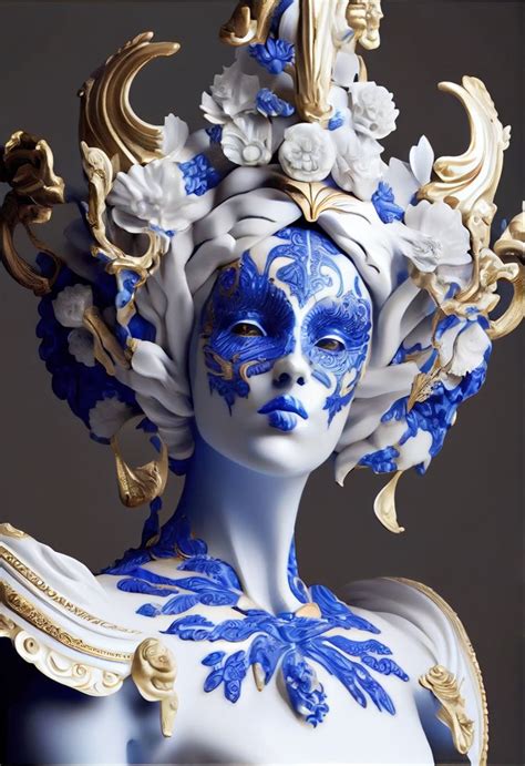 Goddess Creature Sculpture With Azulejos Arte Dell Illustrazione