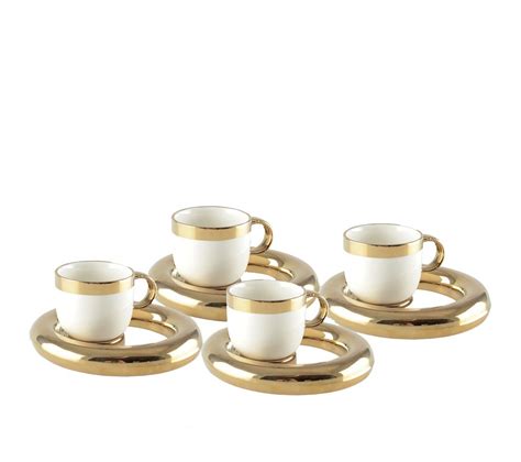 Set De 4 Tasses à Cafe Cercle Dore Bol Mug Tasse But