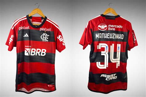 Flamengo 2023 Primeira Camisa Tam M N 34 Matheuzinho Brechó do Futebol