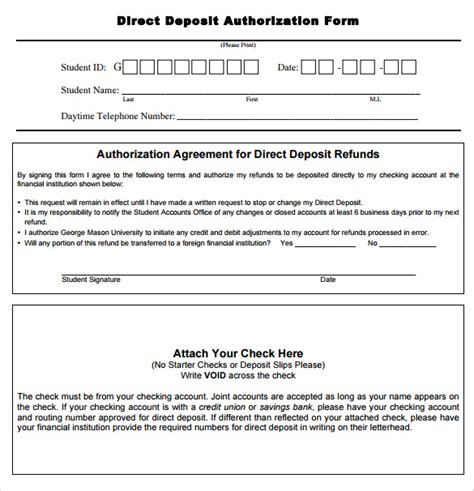 8 Direct Deposit Authorization Form Examples Download For Free Sample Templates