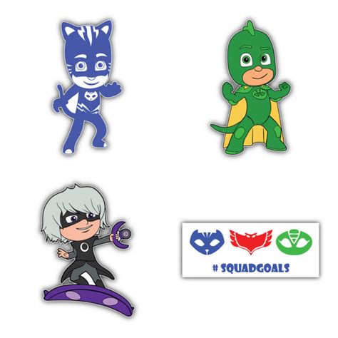 Pj Masks Cartoon Set Of 4 Vinyl Sticker Decal 5 Longer Side Id2 Ebay