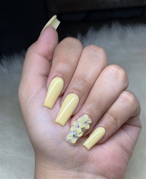 Flower Acrylic Nails Yellow Very Dapper Profile Slideshow