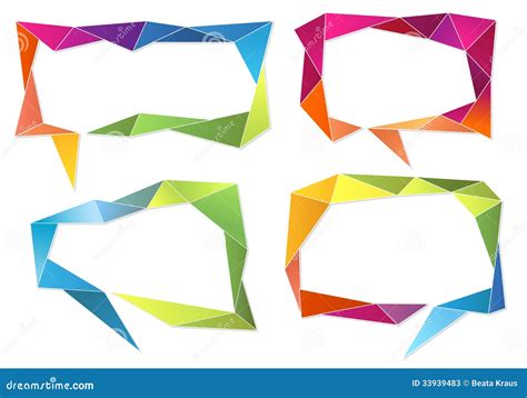 Geometric Speech Bubbles Vector Set Stock Vector Illustration Of