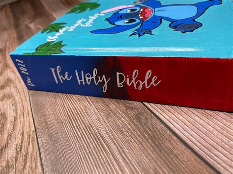 Custom Hand Painted Lilo And Stitch Bible Order Christmas Etsy Portugal