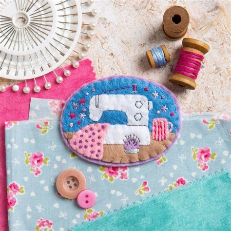 Sewing Machine Brooch Felt Craft Kit By Hawthorn Handmade