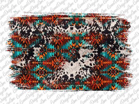 Aztec Cowhide Background Png Western Design Aztec Pattern Etsy