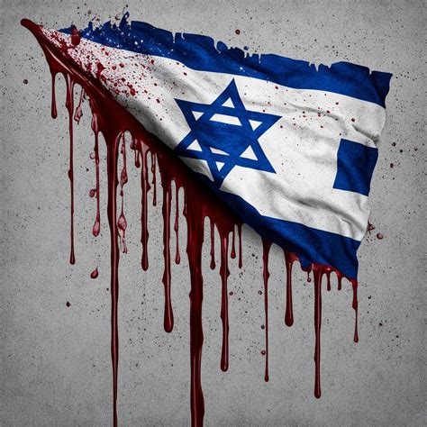 USA flag blended with Israel flag with blood dripping by xxx xxx ...