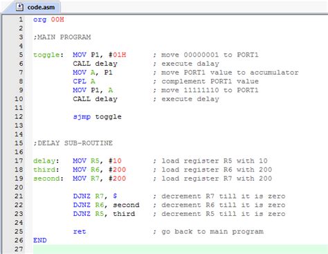 8051 Assembly Language Programming Examples Pdf