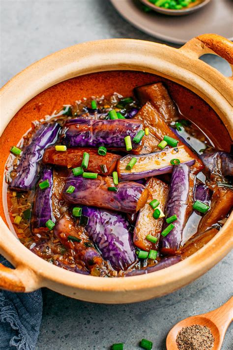 Braised Chinese Eggplant Full Of Plants