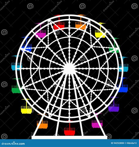 Colorful Ferris Wheel From An Amusement Park Stock Vector