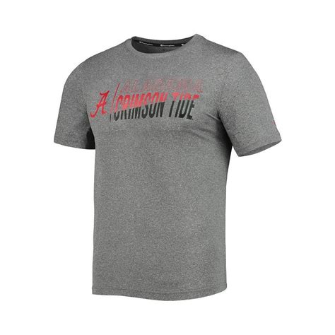 Champion Mens Gray Alabama Crimson Tide Slash Stack T Shirt 100 涤纶