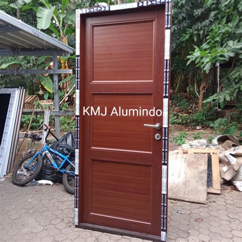 Jual Pintu Aluminium Panel Serat Kayu Alutama 90x210 Kota Depok