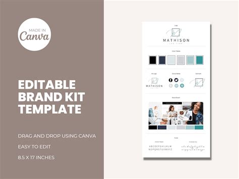 Canva Brand Kit Template Branding Kit Brand Board Template Mood Board