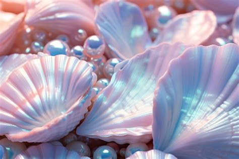 Holographic Seashells And Pearls Graphic By Forhadx5 · Creative Fabrica