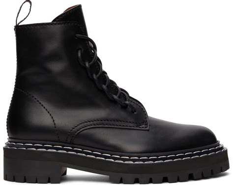 Proenza Schouler Black Lug Sole Combat Boots Proenza Schouler