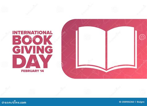 International Book Giving Day February 14 Holiday Concept Template