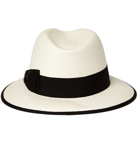 Gucci Woven-Straw Panama Hat in White for Men | Lyst