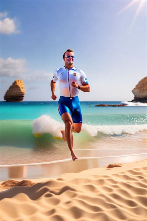 Lexica Realistic Macron Swims At The Beach Embracing The Scorching Sun