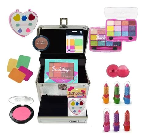 Kit Maleta Maquiagem Infantil C Sombras Batom Blush Pincel Mercado Livre