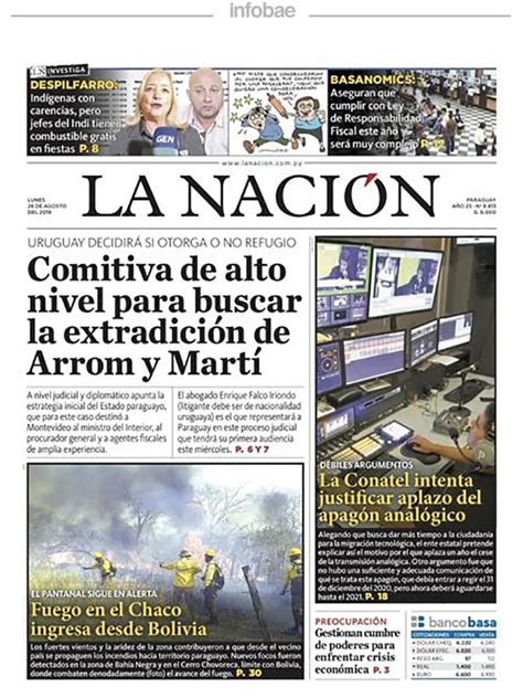 La Nacion Paraguay 26 De Agosto De 2019 Infobae