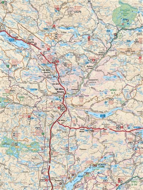 Ccbc18 100 Mile House Cariboo Chilcotin Coast Bc Topo Map By Backroad