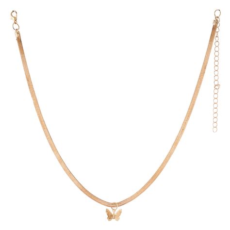Bewitched Veronica Sleek Gold Chain Butterfly Charm Necklace – Joker