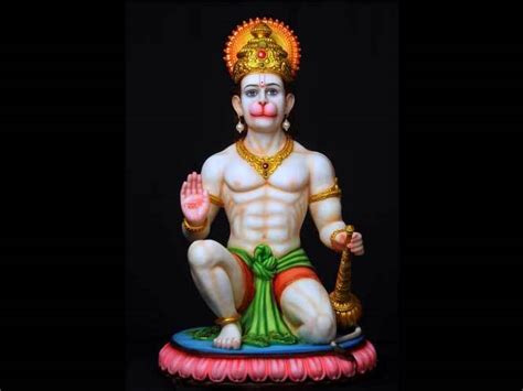 Marble Hanuman Ji Statue In Seated Posture For Worship Size Min 12