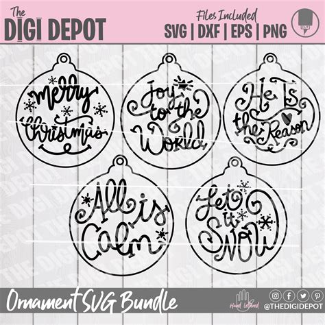 SVG Bundle Ornament SVG Christmas SVG Hand Lettered Svg | Etsy