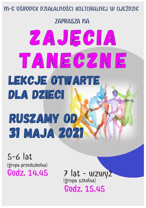 ZAJĘCIA TANECZNE DLA DZIECI Miejsko Gminny Ośrodek Kultury w Ujeździe