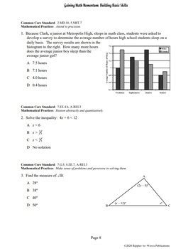 Spiral Review Math Warm Ups Bundle Bell Ringers Mixed Topics Level