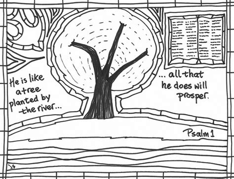 Psalm Coloring Page Sketch Coloring Page